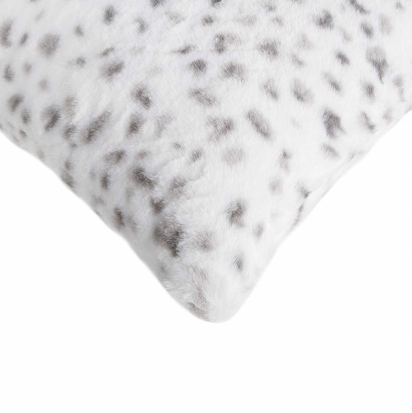 Set of Two 18" Brown and White Faux Fur Throw Pillow FurniFindUSA