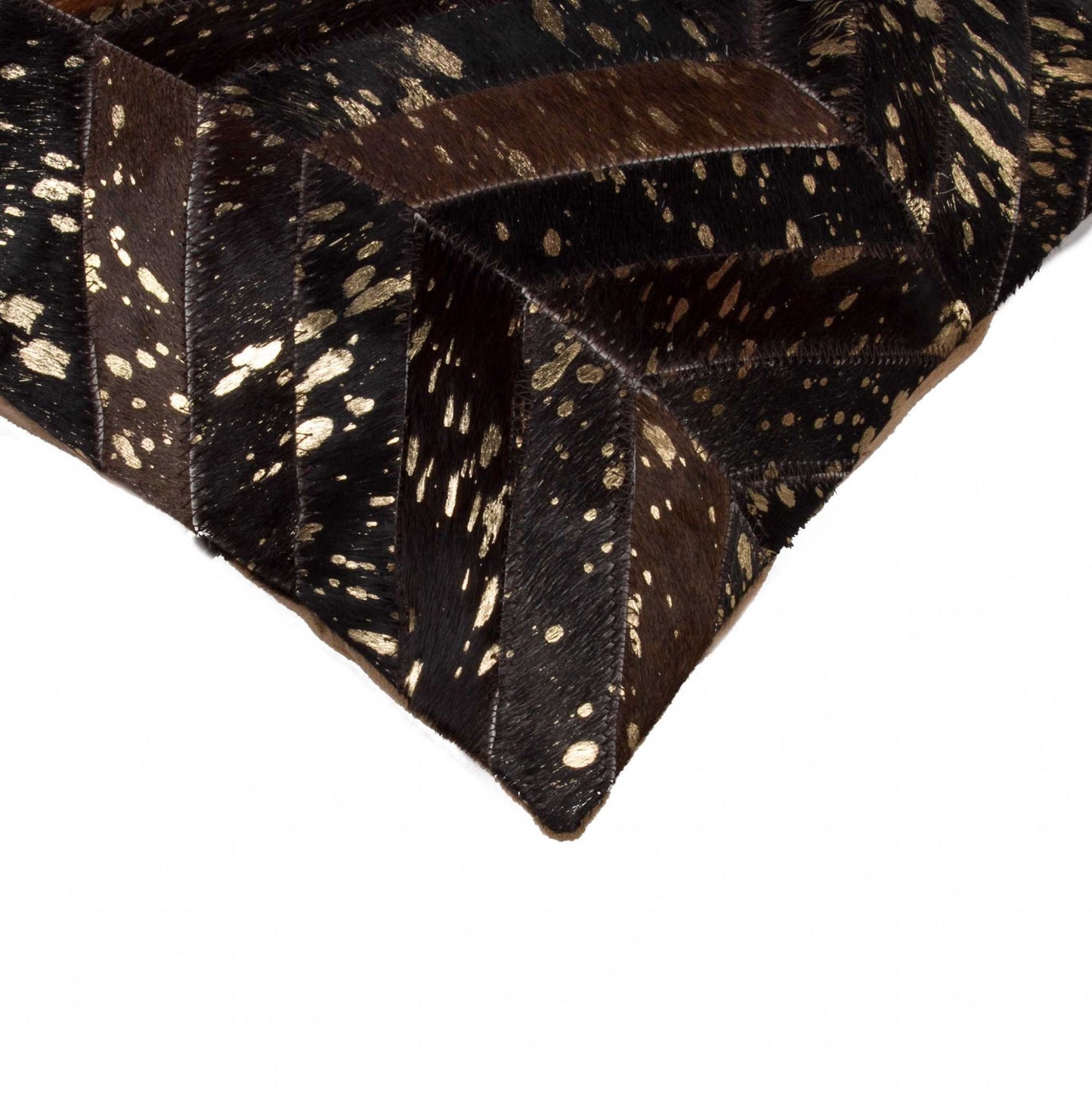 18" X 18" X 5" Chocolate And Gold Pillow FurniFindUSA