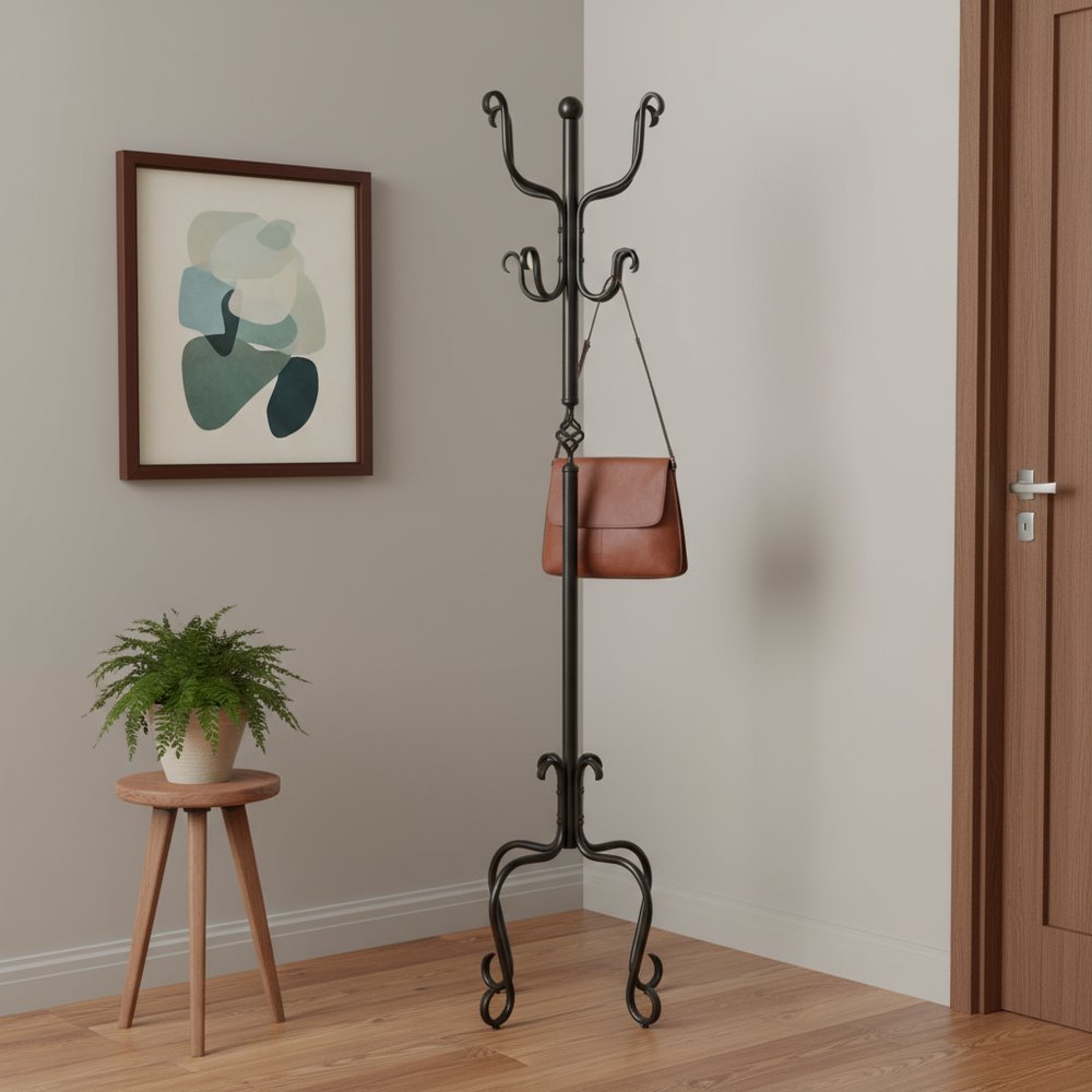 21" X 21" X 74" Black Metal Coat Rack HomeRoots