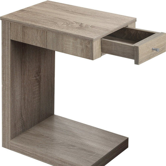 18.25" X 12" X 24" Dark Taupe Finish Hollow Core Accent Table HomeRoots