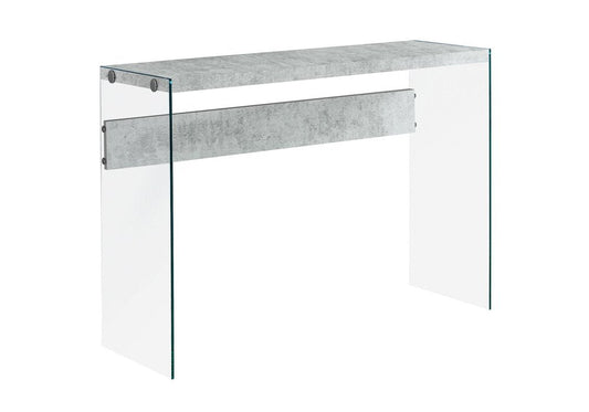 44" White and Clear Solid Console Table HomeRoots