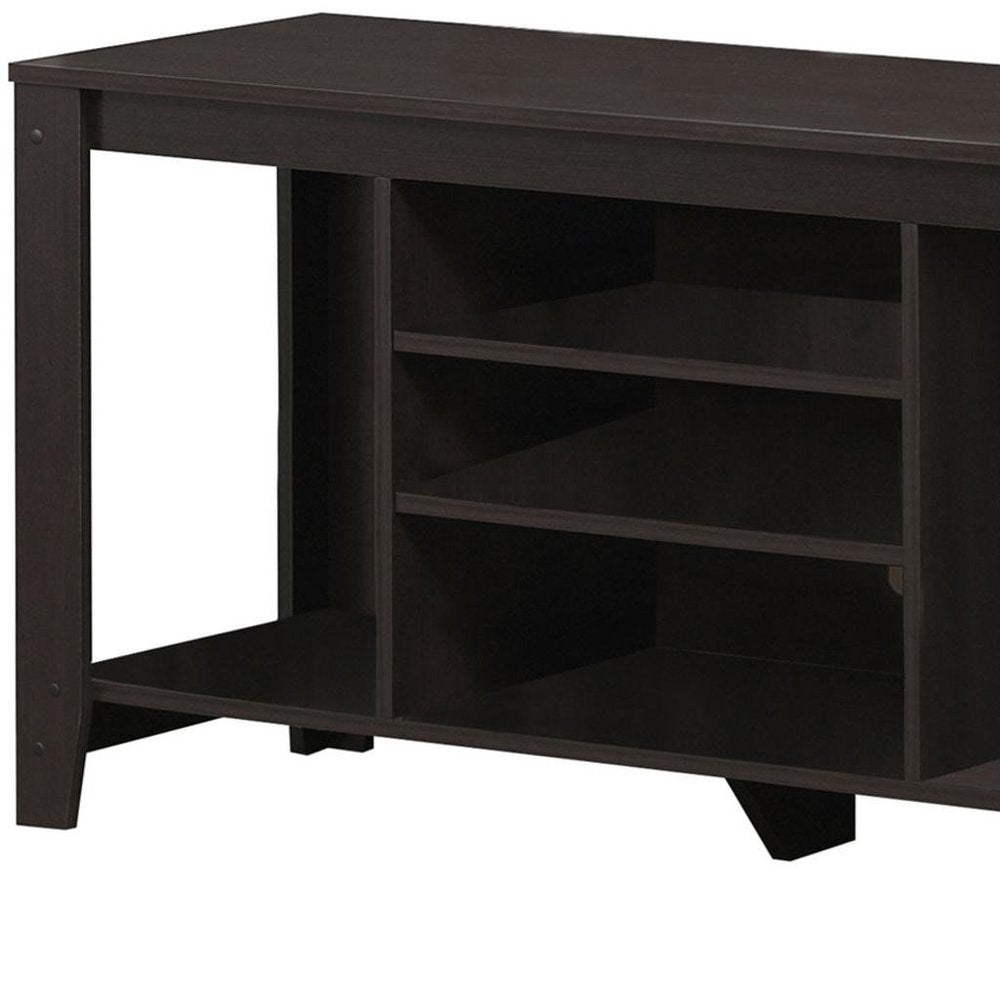 48" Taupe Wood Open Shelving TV Stand HomeRoots
