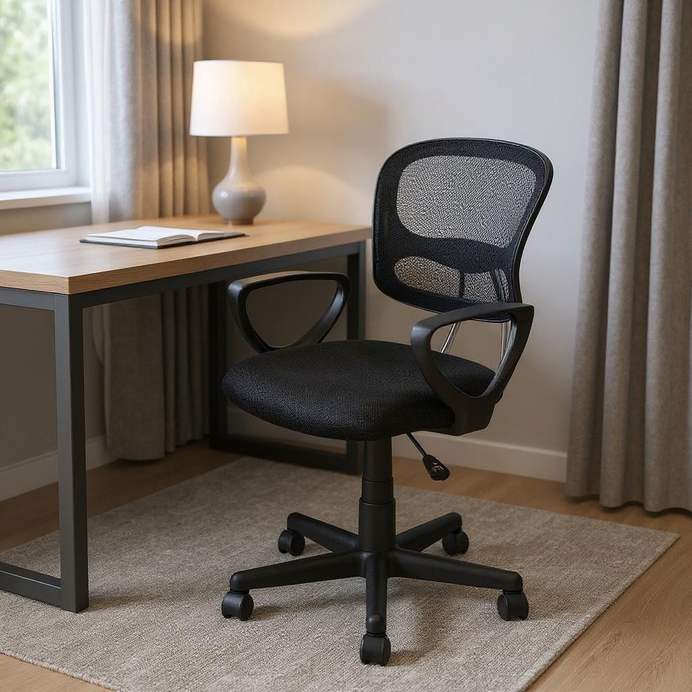 Gray And Black Swivel Rolling Office Chair HomeRoots
