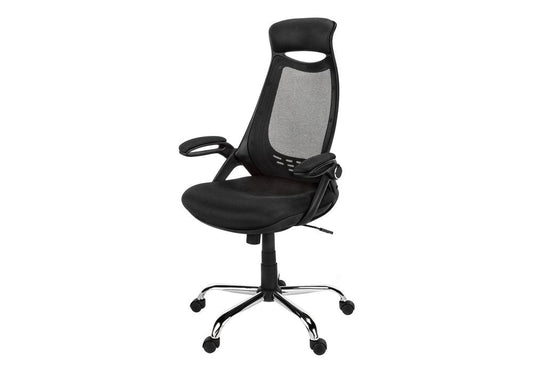 Black Polyester Seat Swivel Adjustable Task Chair Mesh Back Plastic Frame HomeRoots