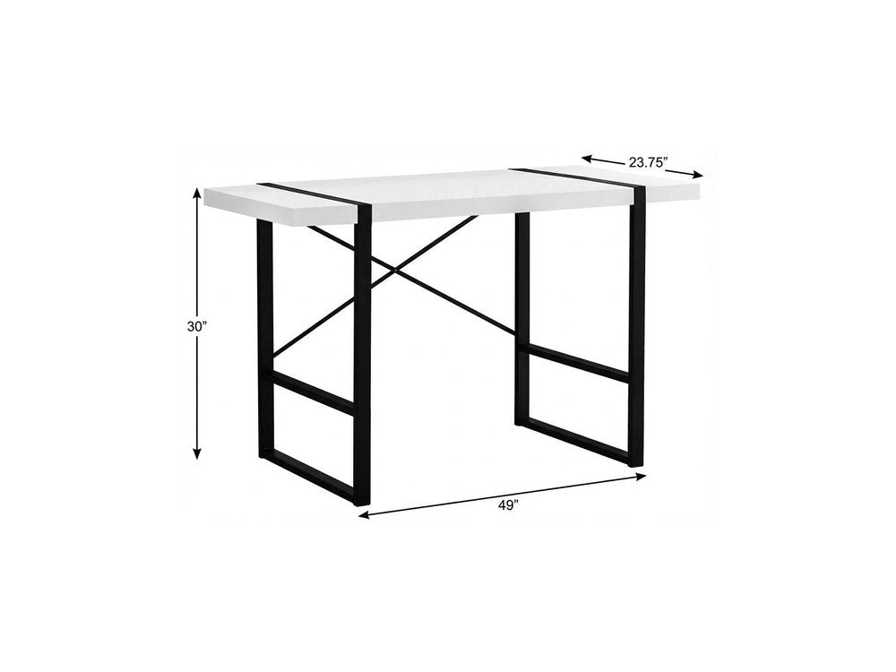 49" White and Black Computer Desk HomeRoots
