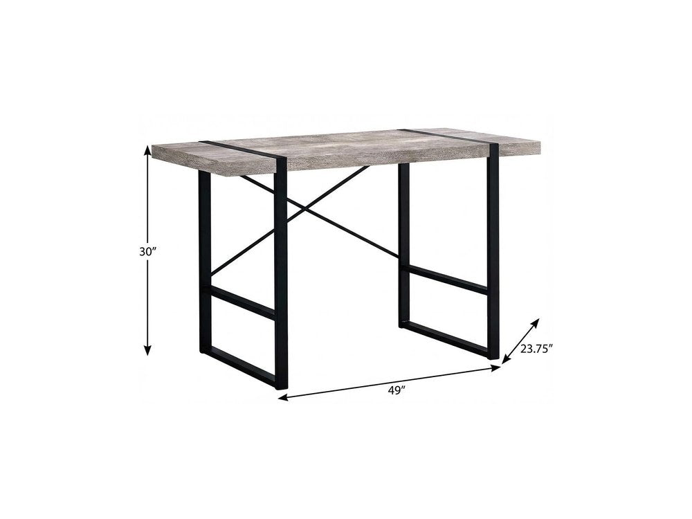 49" Taupe and Black Computer Desk HomeRoots