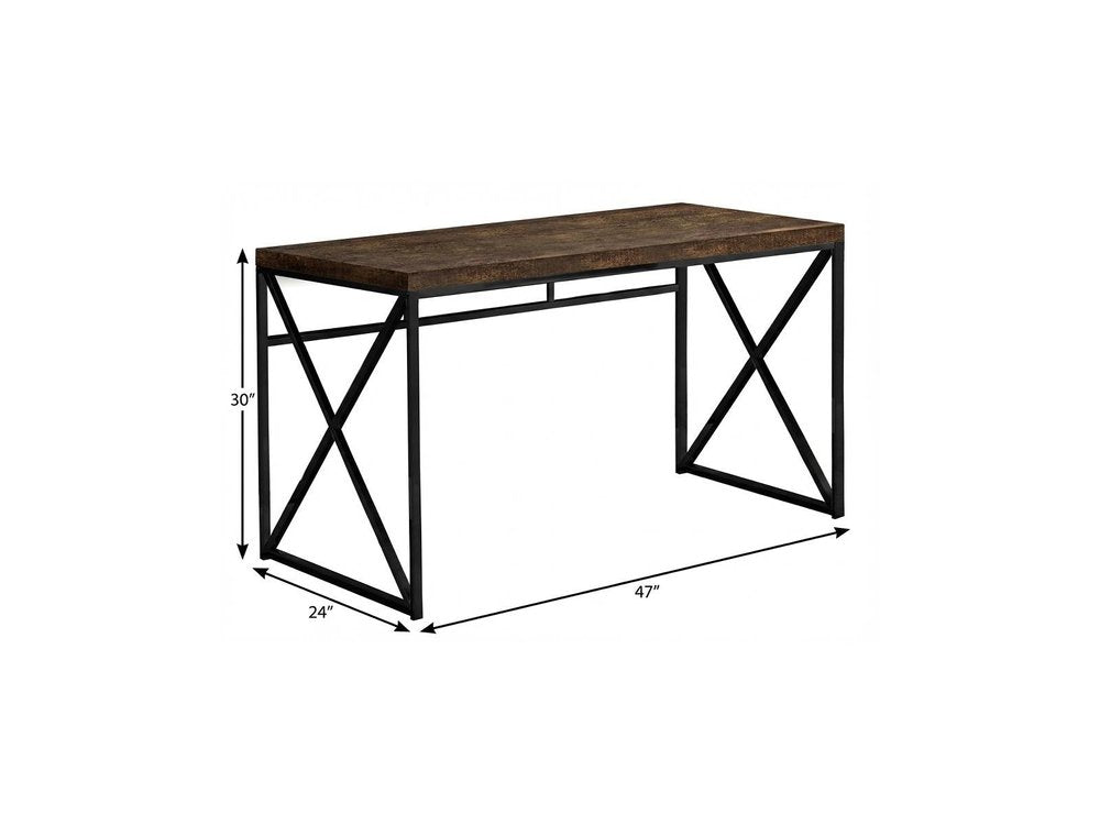 47" Brown and Black Computer Desk HomeRoots