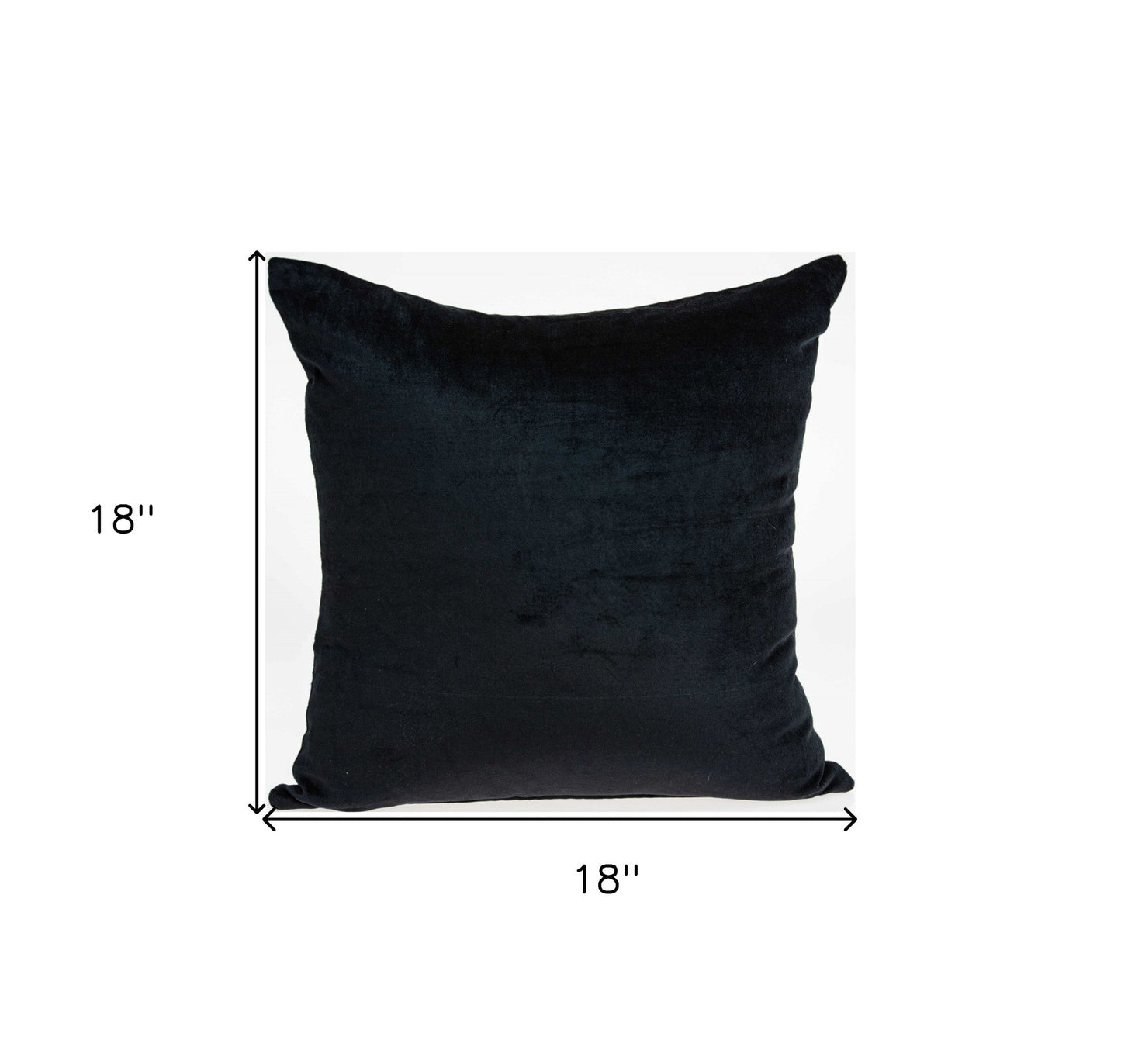 18" X 7" X 18" Transitional Black Solid Pillow Cover With Poly Insert FurniFindUSA