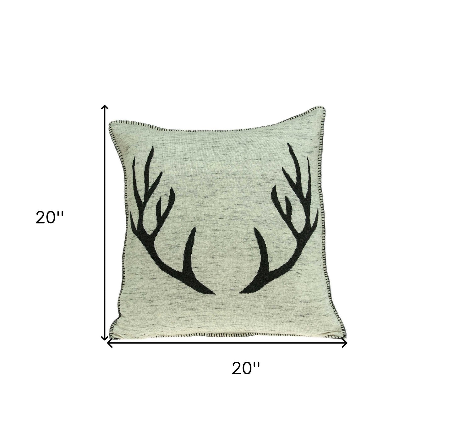 20" X 7" X 20" Lodge Grey & Black Pillow Cover With Poly Insert FurniFindUSA