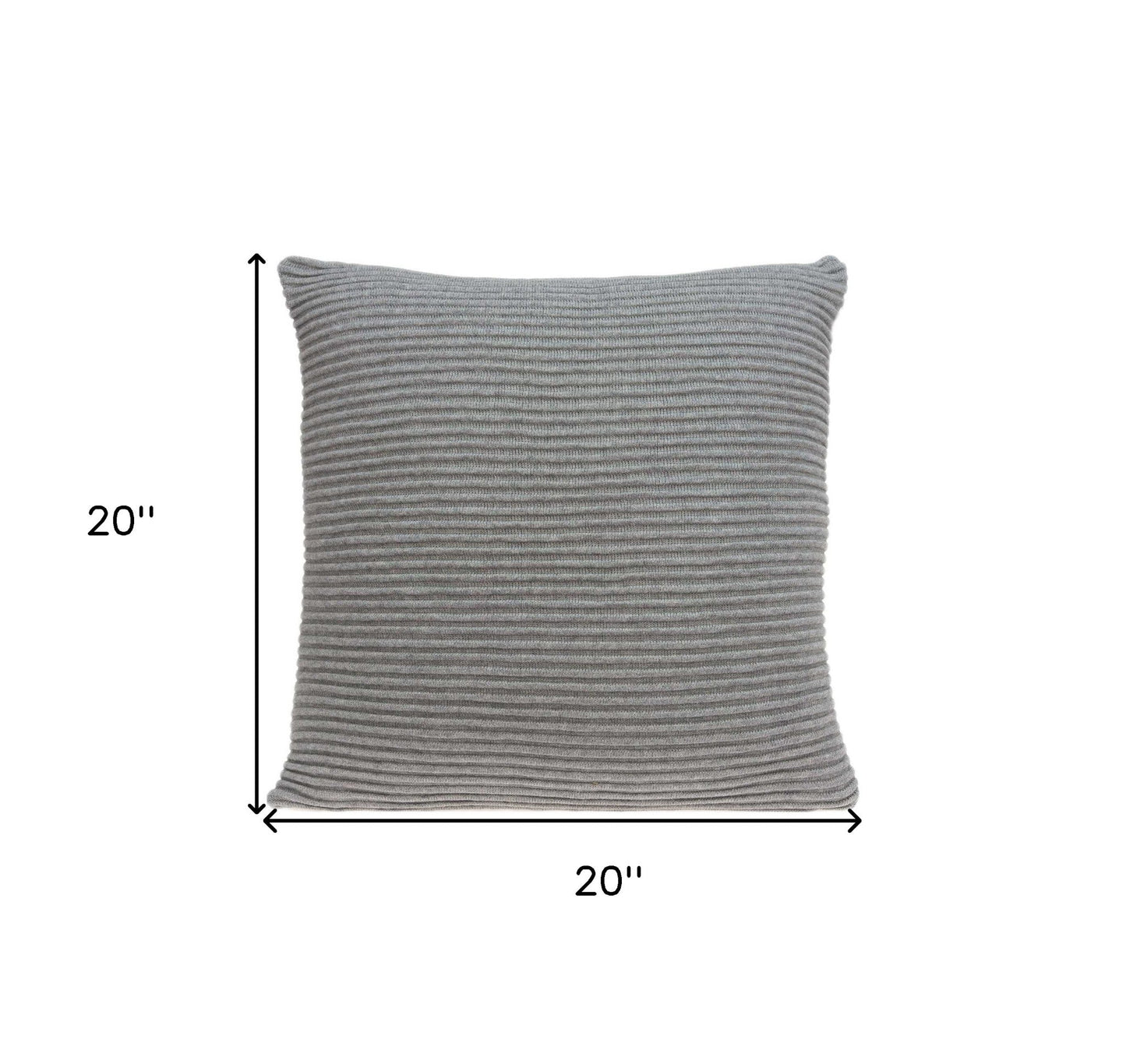 20" X 7" X 20" Elegant Transitional Gray Pillow Cover With Poly Insert FurniFindUSA