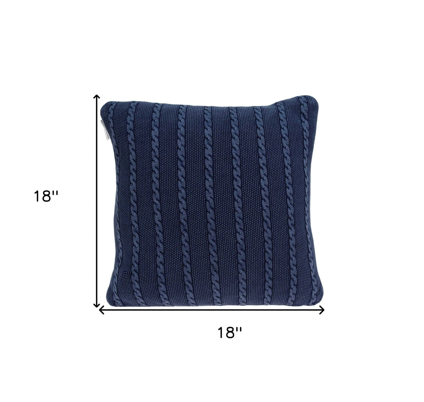 18" X 5" X 18" Transitional Blue Pillow Cover With Poly Insert 5.0" (L) x 18.0" (W) x 18.0" (H) FurniFindUSA