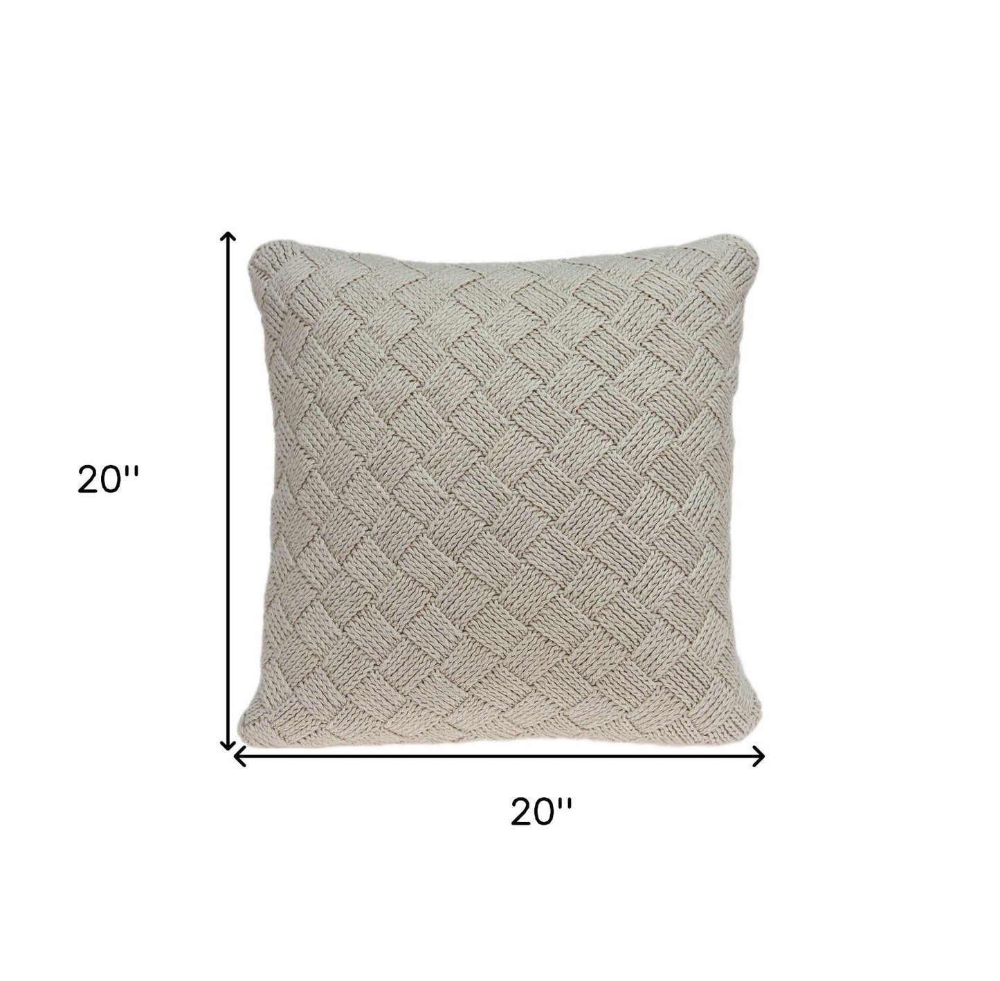 20" X 7" X 20" Charming Transitional Beige Accent Pillow Cover With Poly Insert FurniFindUSA
