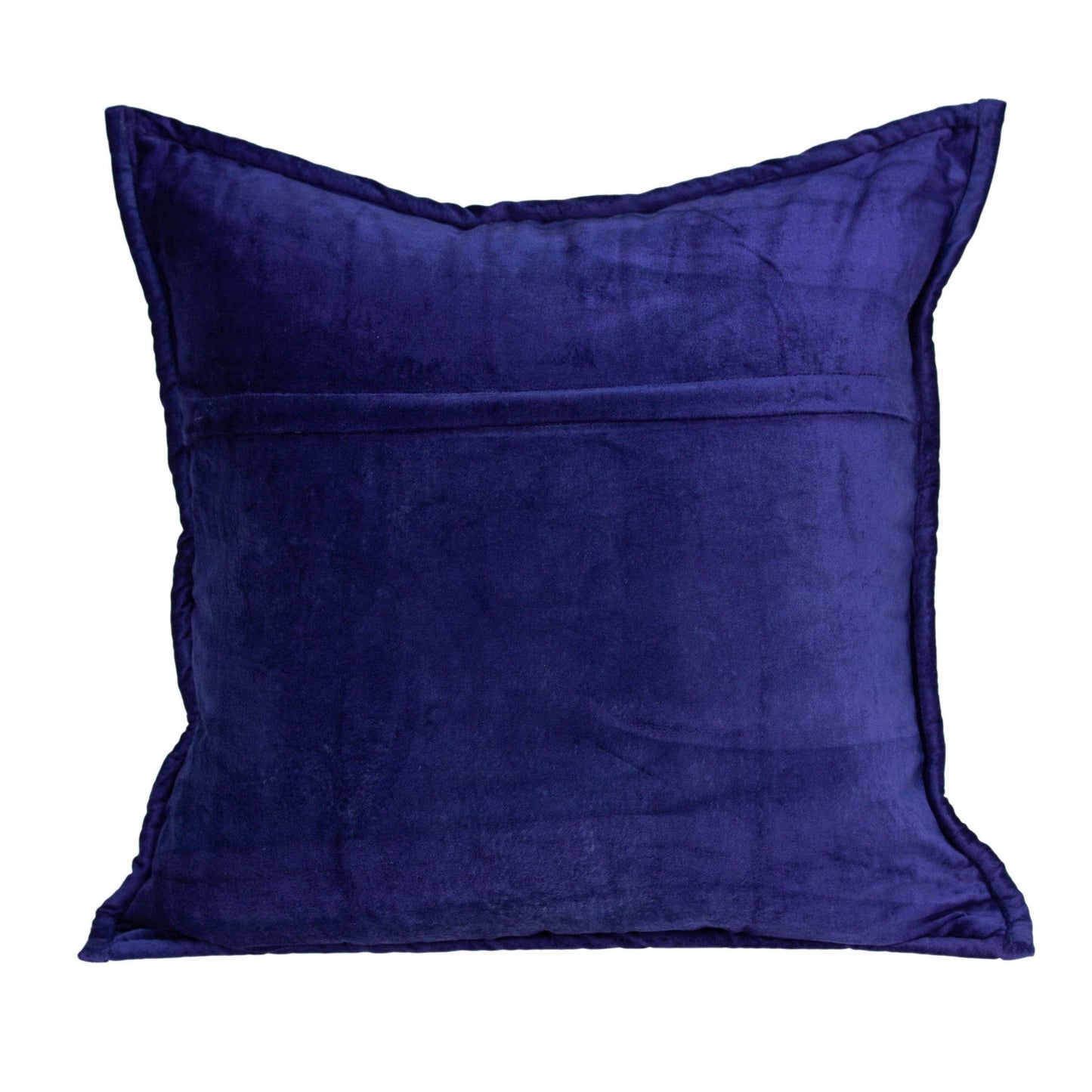 20" X 7" X 20" Transitional Royal Blue Quilted Pillow Cover With Poly Insert FurniFindUSA