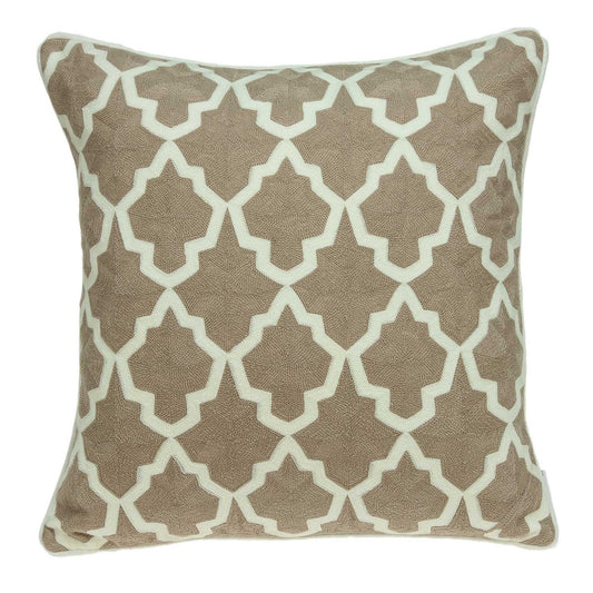 20" X 7" X 20" Transitional Beige And White Pillow Cover With Poly Insert FurniFindUSA