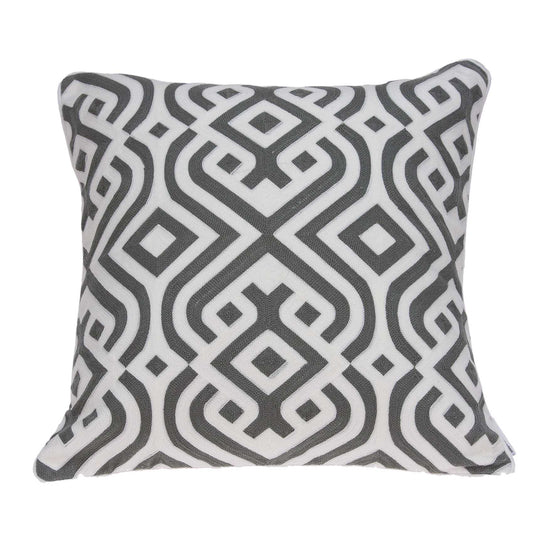 20" X 7" X 20" Gray And White Accent Pillow Cover With Poly Insert FurniFindUSA
