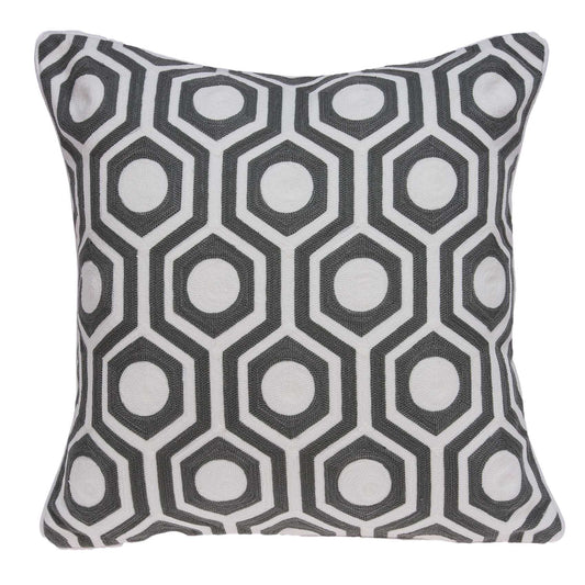 20" X 7" X 20" Cool Gray And White Pillow Cover With Poly Insert FurniFindUSA