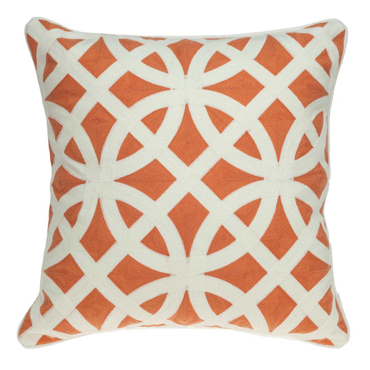 20" X 7" X 20" Transitional Orange Pillow Cover With Poly Insert FurniFindUSA