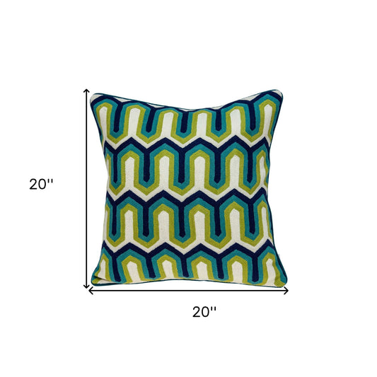 20" X 7" X 20" Handmade Transitional Multicolored Pillow Cover With Poly Insert FurniFindUSA