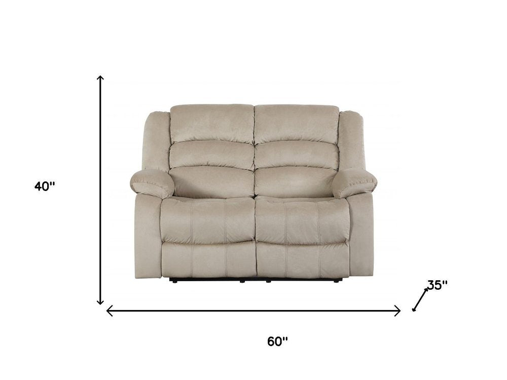 Two Piece Indoor Beige Microsuede Five Person Seating Set HomeRoots