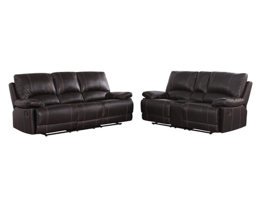 Two Piece Indoor Brown Faux Leather Five Person Seating Set HomeRoots