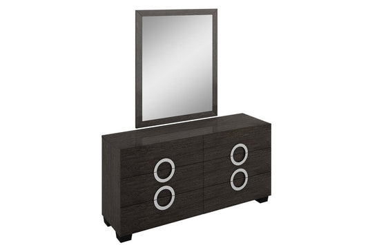 Four Piece Gray Solid Wood Bedroom Set With Mirror HomeRoots