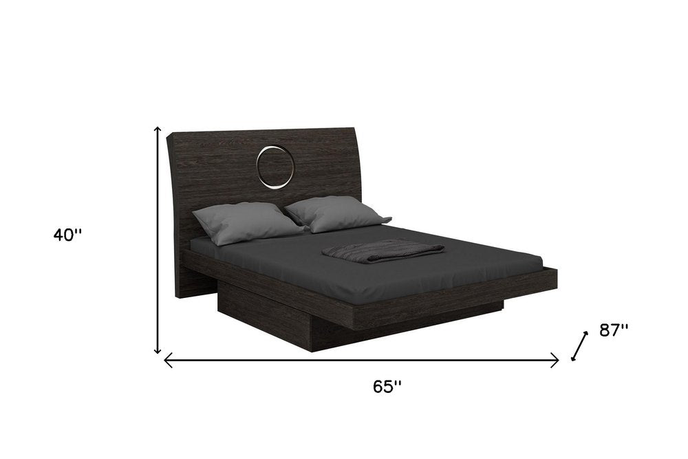 Gray Wood Queen Bed Frame With Drawer With Drawer Storage HomeRoots
