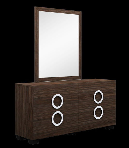 Four Piece Wood Brown Solid Wood Bedroom Set With Mirror HomeRoots
