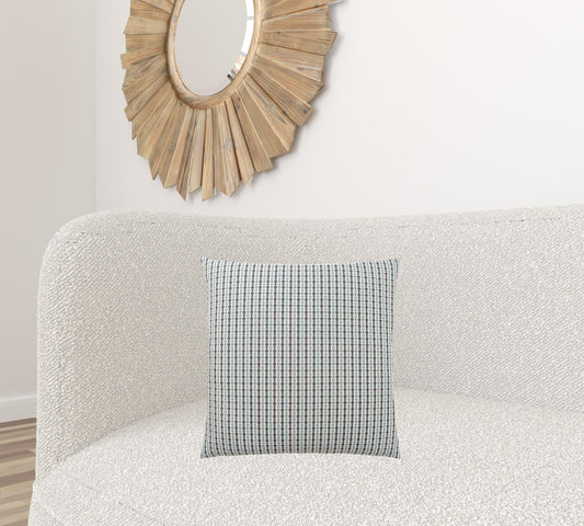 18" X 18" Blue and Gray Polyester Striped Zippered Pillow FurniFindUSA
