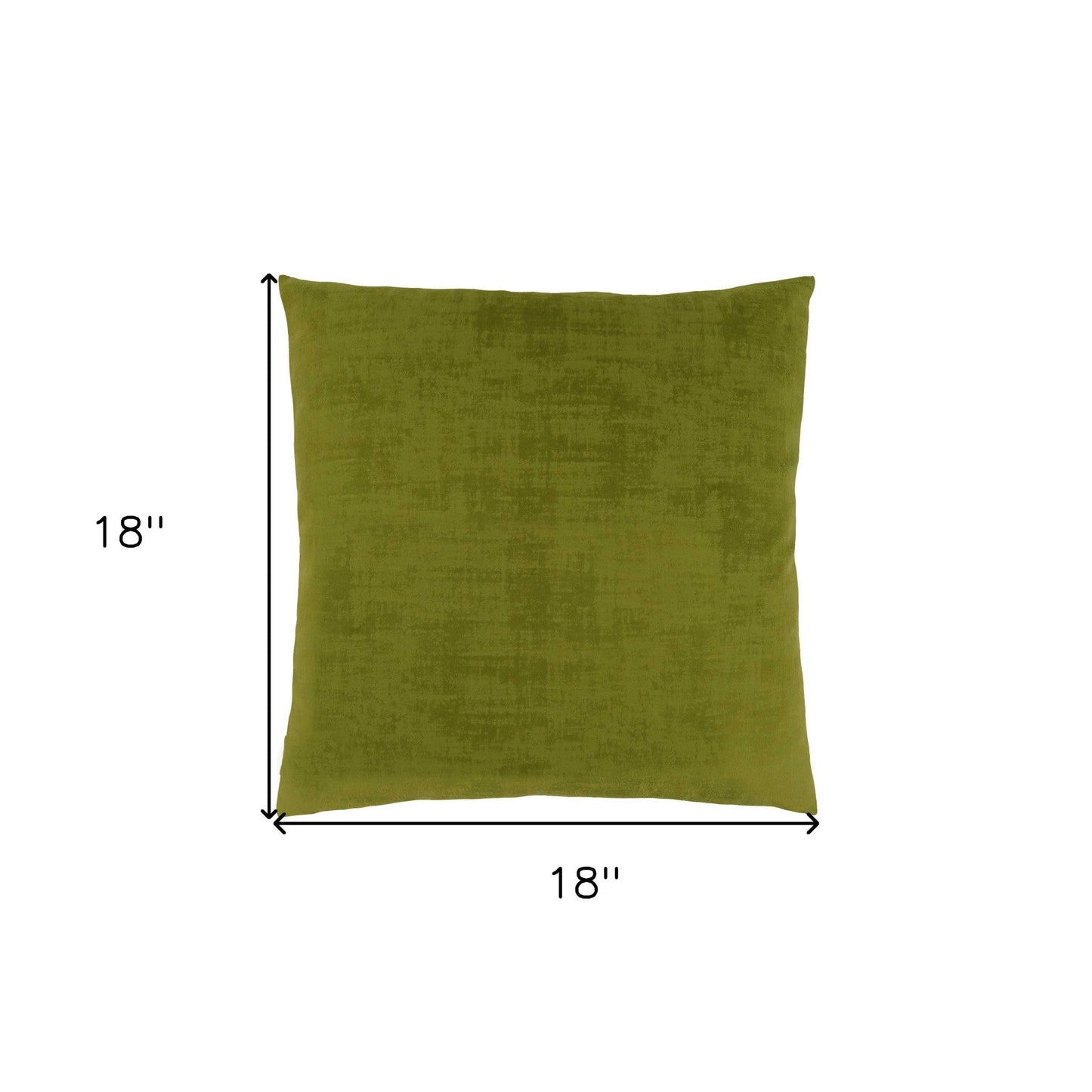 18" X 18" Lime Green Brushed Velvet Polyester Zippered Pillow FurniFindUSA
