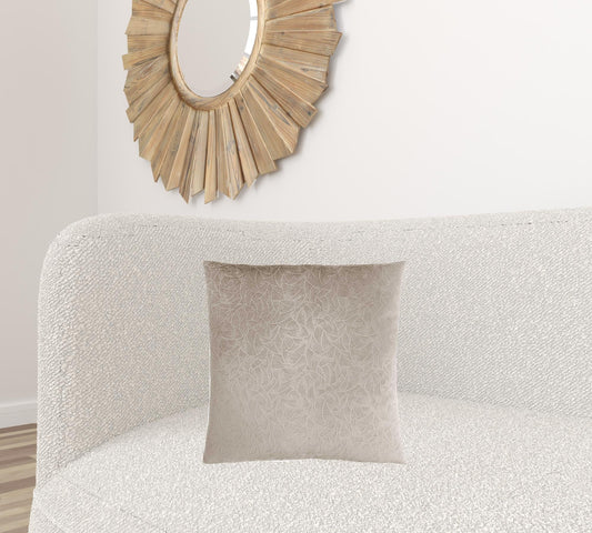 18" X 18" Taupe Velvet Polyester Abstract Zippered Pillow FurniFindUSA