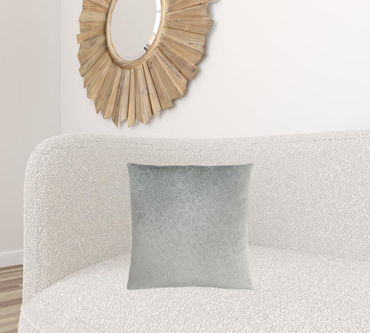 18" X 18" Light Gray Velvet Polyester Abstract Zippered Pillow FurniFindUSA
