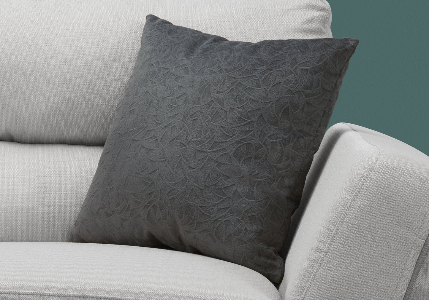 18" X 18" Dark Gray Velvet Polyester Abstract Zippered Pillow FurniFindUSA