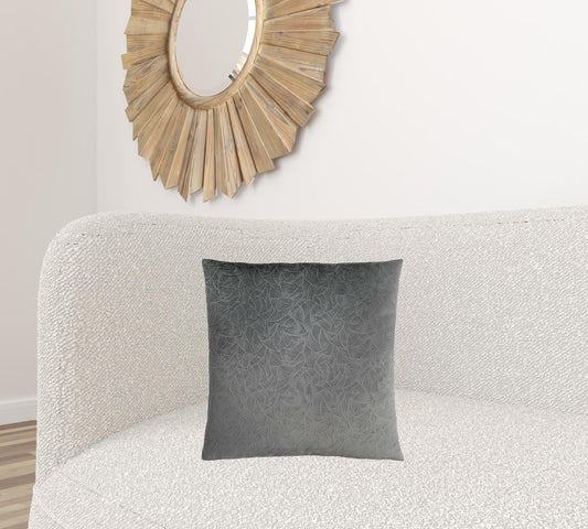 18" X 18" Dark Gray Velvet Polyester Abstract Zippered Pillow FurniFindUSA
