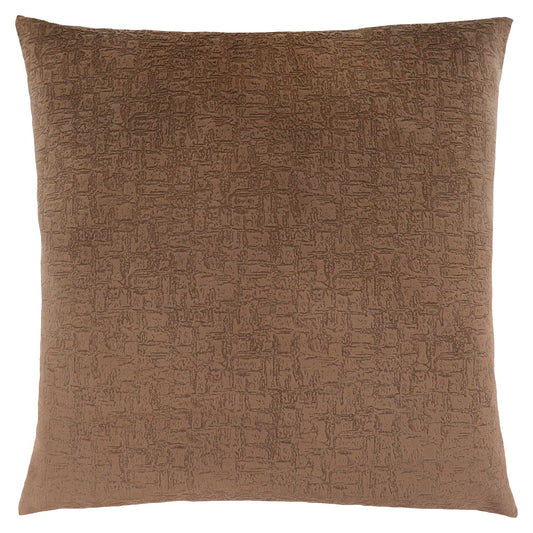 18" X 18" Brown Velvet Polyester Mosaic Zippered Pillow FurniFindUSA