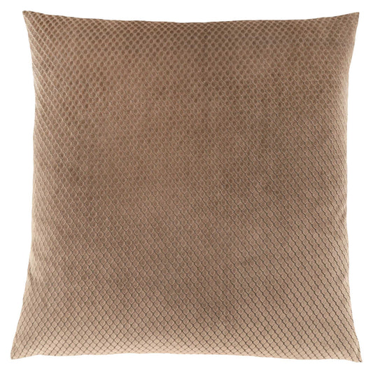 18" X 18" Beige Velvet Polyester Diamond Zippered Pillow FurniFindUSA
