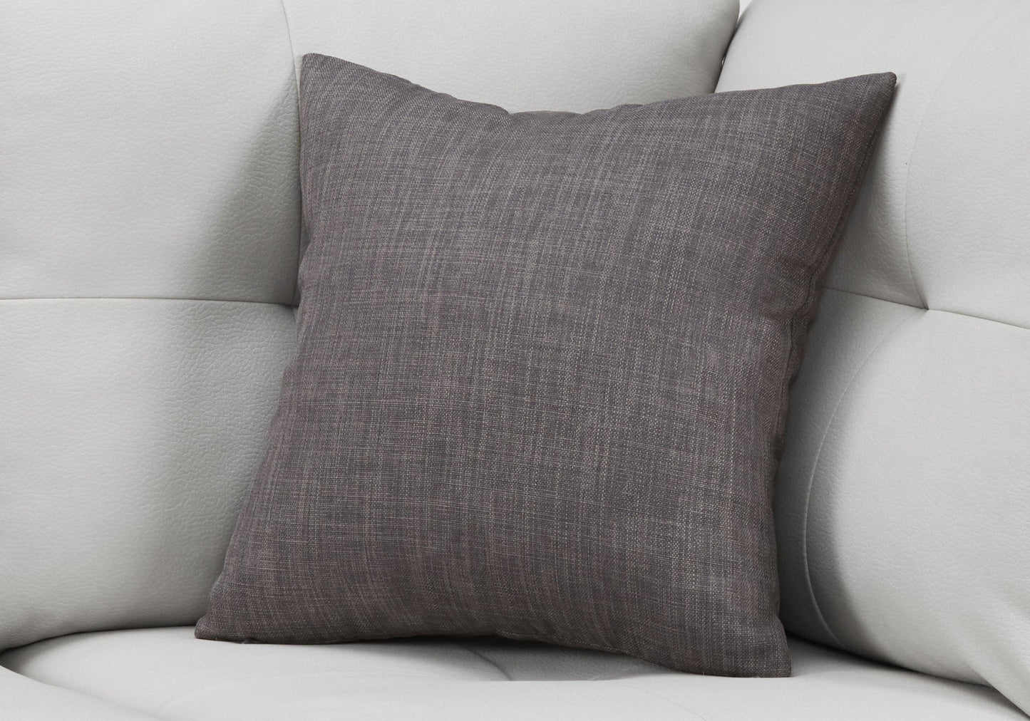 18" X 18" Gray Polyester Linen Zippered Pillow FurniFindUSA