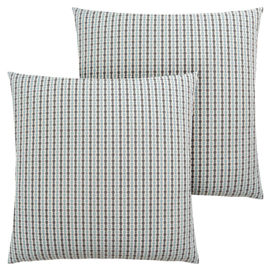 Set Of Two 18" X 18" Blue and Gray Polyester Striped Zippered Pillow FurniFindUSA