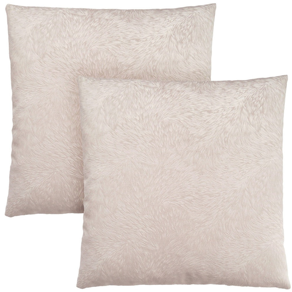 Set Of Two 18" X 18" Taupe Polyester Feather Zippered Pillow FurniFindUSA