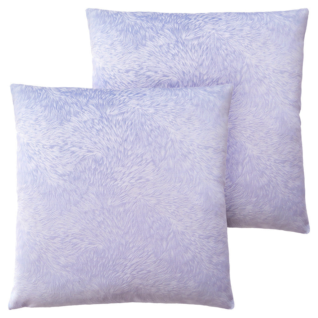 Set Of Two 18" X 18" Purple Polyester Feather Zippered Pillow FurniFindUSA