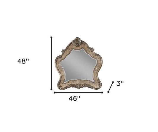 48" Oak Abstract Wood Framed Mounted Dresser Mirror HomeRoots