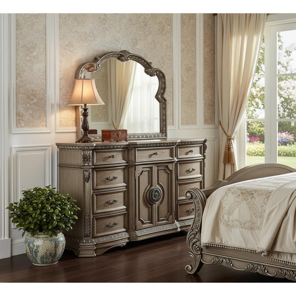 42" Brown Solid Wood Nine Drawer Combo Dresser HomeRoots