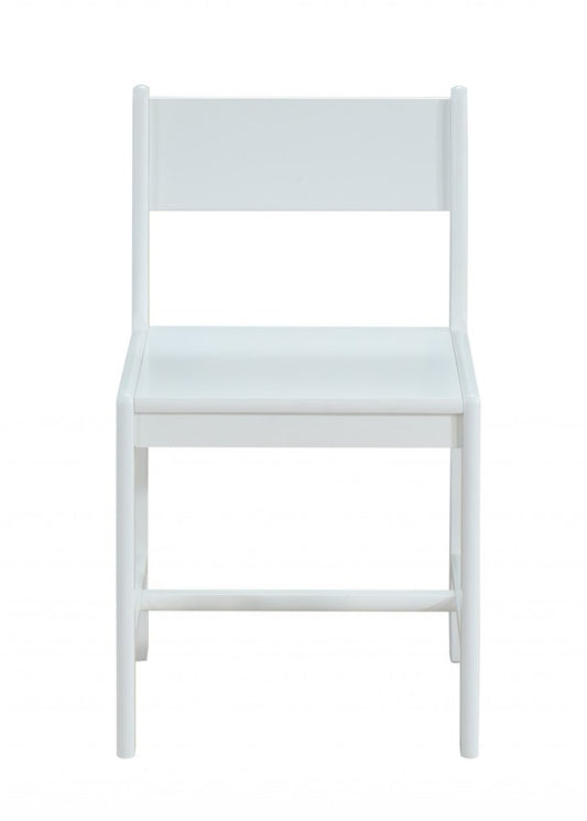 White Wood Stationary Desk Chair HomeRoots
