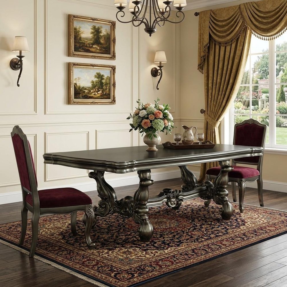 46" Platinum Solid Wood Trestle Base Dining Table HomeRoots