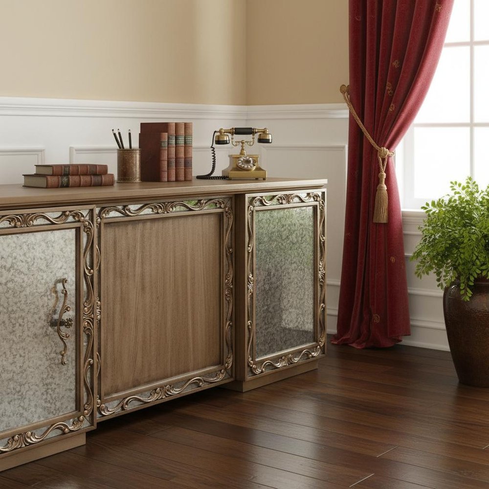 32" Brown Executive Desk With Two Cabinets HomeRoots