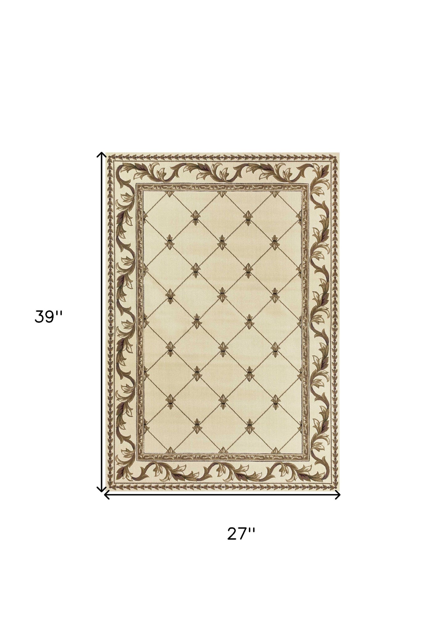 2' X 3' Polypropylene Ivory Accent Rug FurniFindUSA