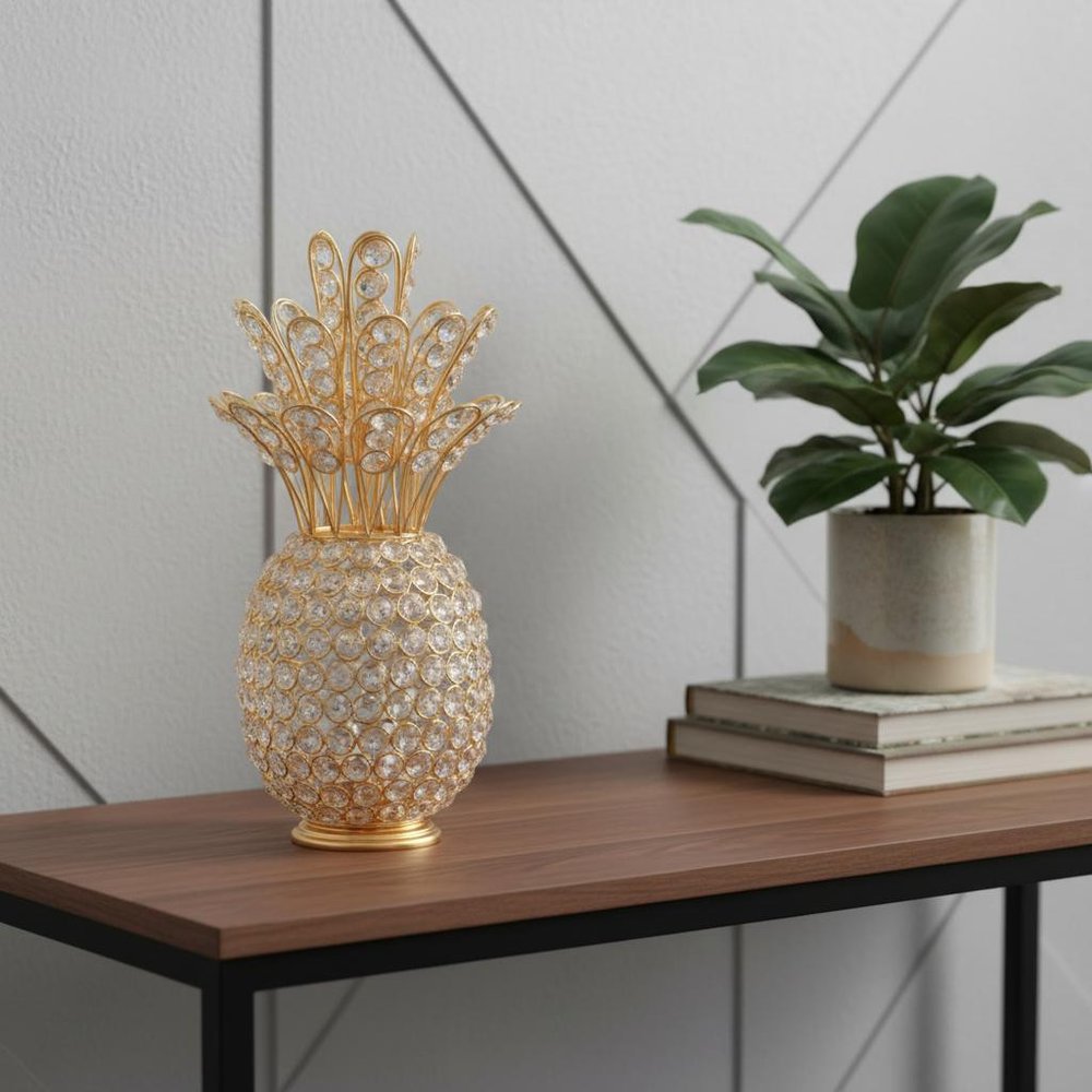 13" Silver Metal Decorative Pineapple HomeRoots