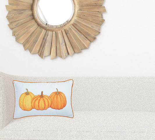 Pumpkin Trio Lumbar Decorative Throw Pillow Cover FurniFindUSA