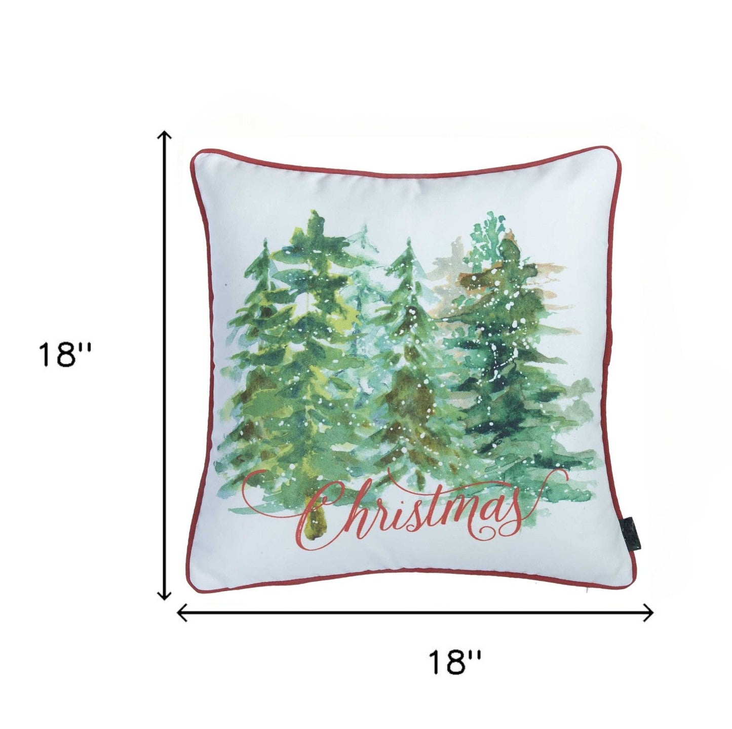 18" Green and White Christmas Tree Throw Pillow Cover FurniFindUSA