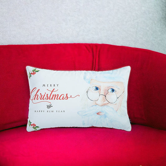 12" X 20" Red and White Christmas Santa Throw Pillow Cover FurniFindUSA