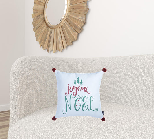 Joyeux Noel Square Printed Decorative Throw Pillow Cover FurniFindUSA